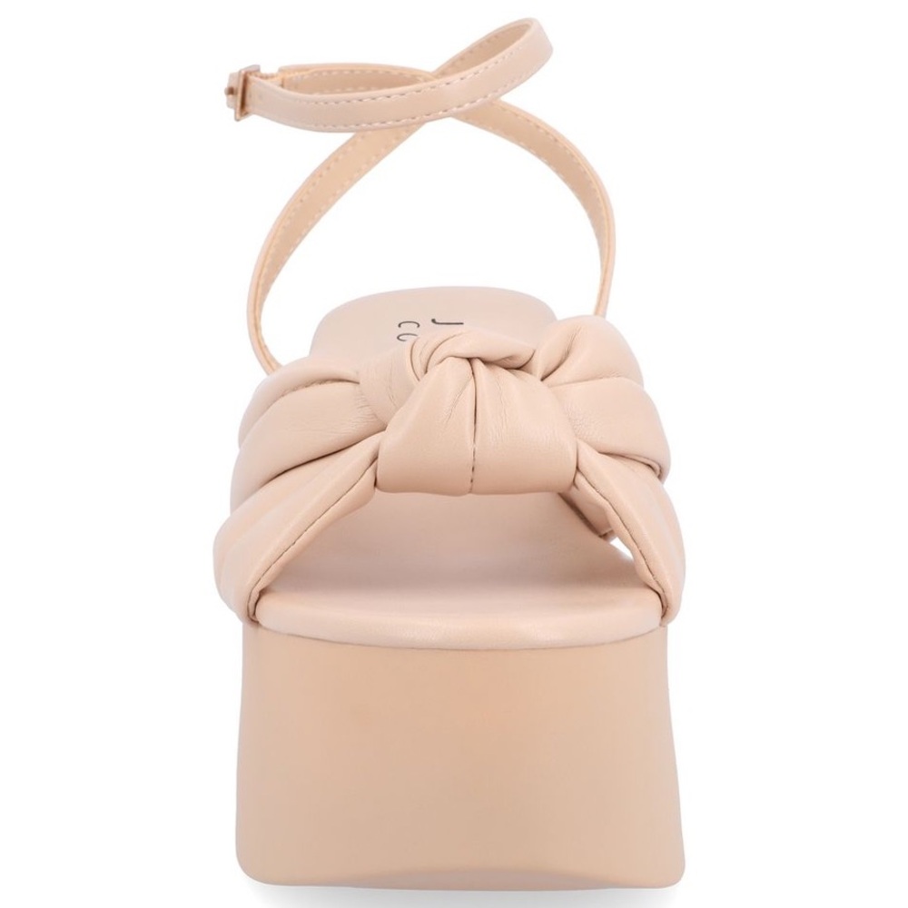 Journee Collection Women's Tan Platform Sandals - Picture 6 of 8